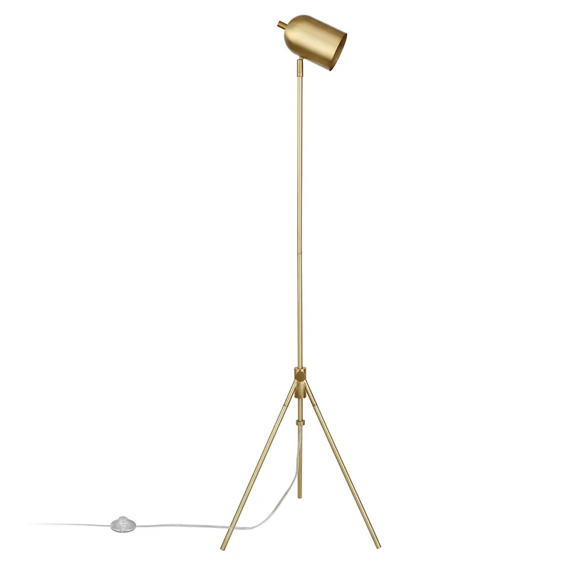 Clearance Brass Tripod Floor Lamp With Brass Dome Shade By Homeroots