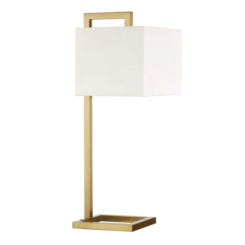 Super Sale Gold Metal Arched Table Lamp With White Square Shade By Homeroots