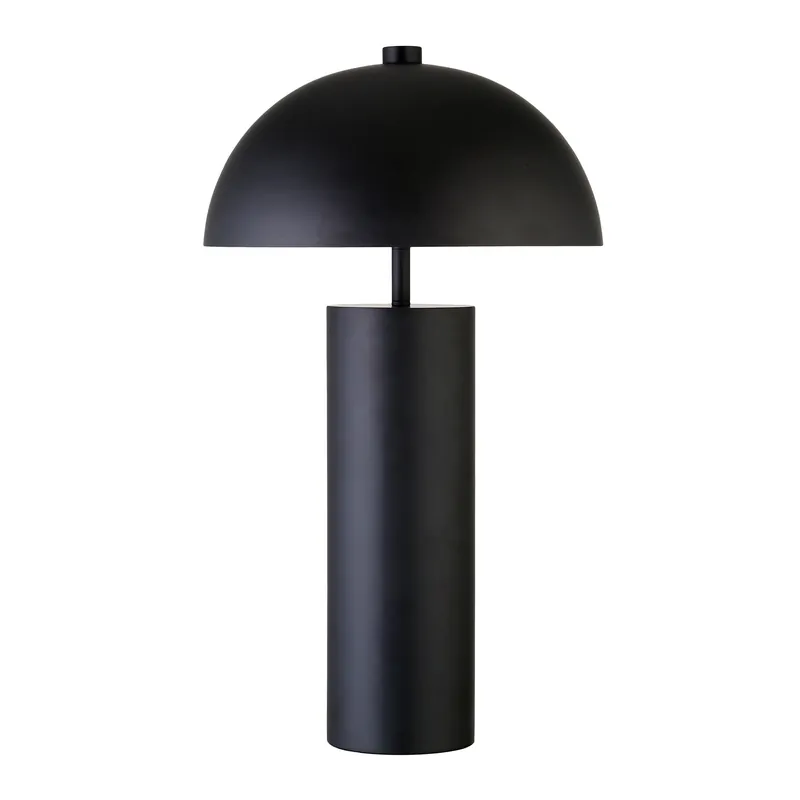 Instant Buy Black Metal Table Lamp With Black Dome Shade By Homeroots