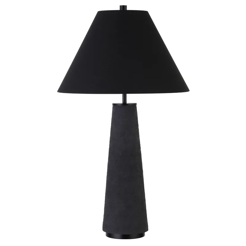 Direct From Factory Black Ceramic Table Lamp With Black Cone Shade By Homeroots