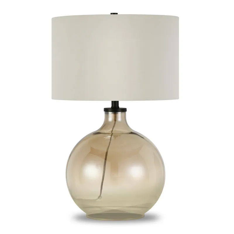 Gold Glass Globe Table Lamp With White Drum Shade By Homeroots Special Offer