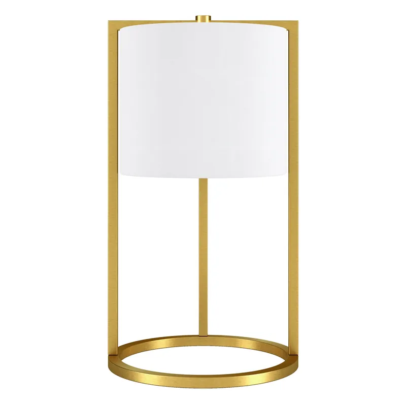 Affordable Brass Metal Table Lamp With White Drum Shade By Homeroots
