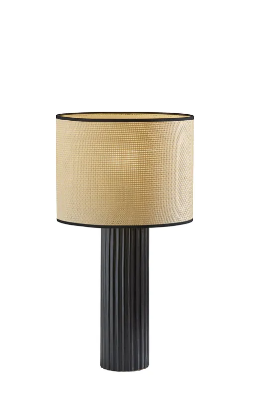 Black Ceramic Cylinder Table Lamp With Beige Drum Shade By Homeroots Popular