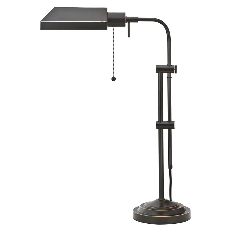 No Minimum Order Bronze Metal Adjustable Table Lamp With Bronze Rectangular Shade By Ho