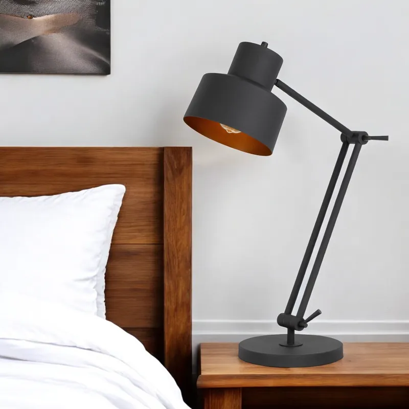 Free Shipping Black Metal Adjustable Desk Table Lamp By Homeroots