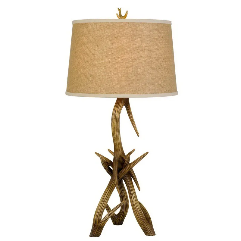 Brown Antlers Table Lamp With Brown Empire Shade By Homeroots Fan Favorite
