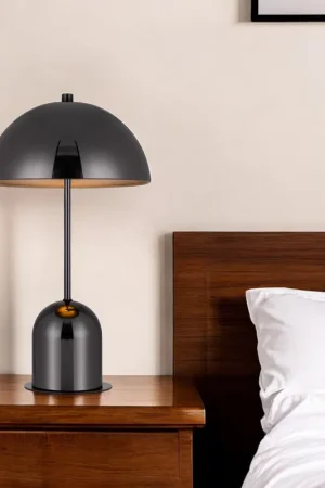 Weekend Sale Gunmetal Dark Gray Desk Table Lamp With Half Dome Shade By Homeroots