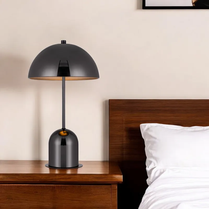 Weekend Sale Gunmetal Dark Gray Desk Table Lamp With Half Dome Shade By Homeroots