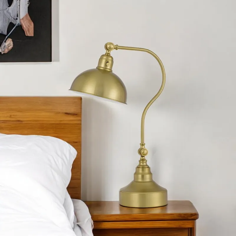 Antiqued Brass Metal Lantern Desk Lamp With Antiqued Brass Dome Shade Cheap