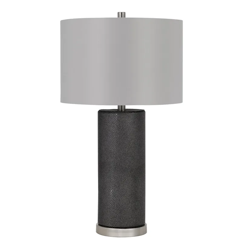 Black Metal Table Lamp With Gray Drum Shade By Homeroots Sale