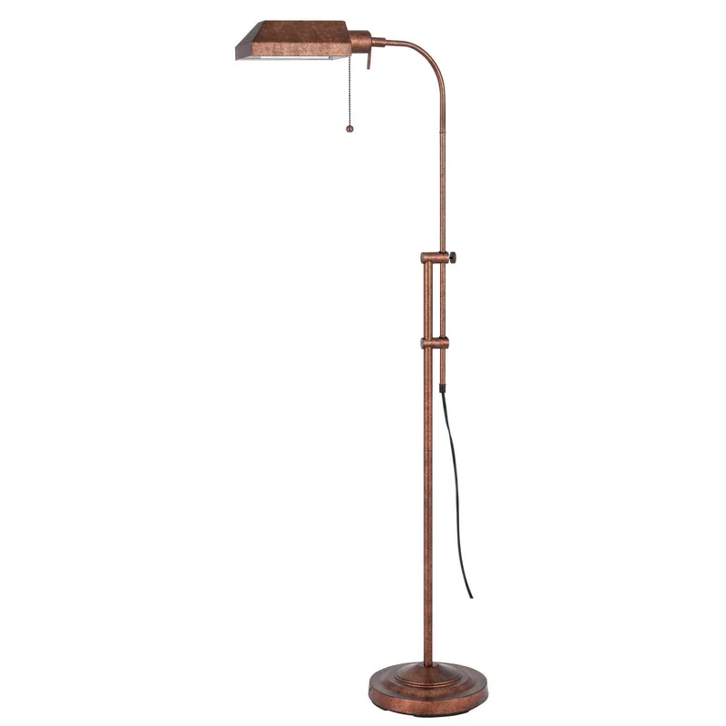 In Demand Rusted Adjustable Traditional Shaped Floor Lamp With Rust Square Shade