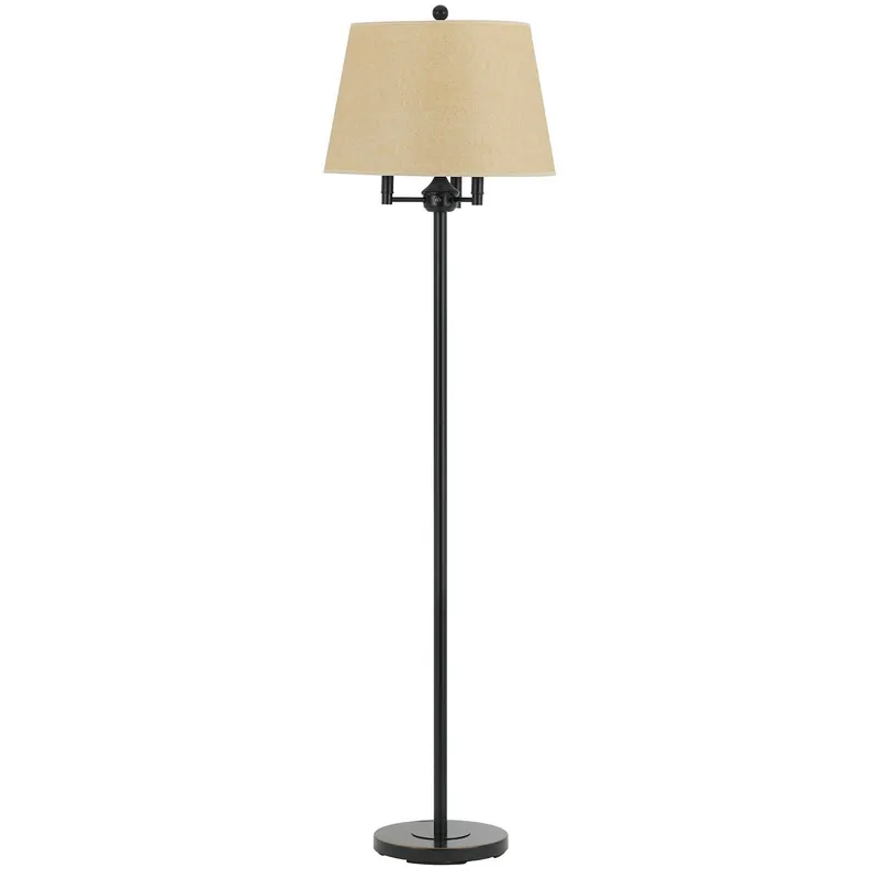 Bronze Four Light Floor Lamp With Beige Fabric Square Shade By Homeroo Exclusive Offer