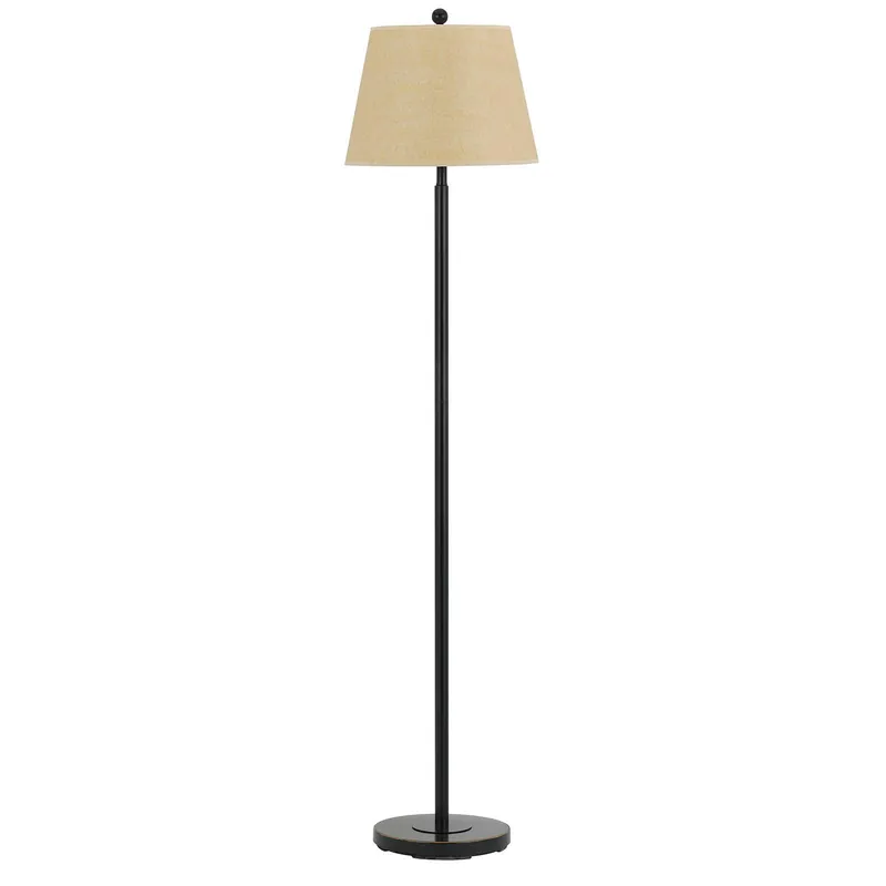 Limited Edition Bronze Traditional Shaped Floor Lamp With Tan Square Shade By Homeroot