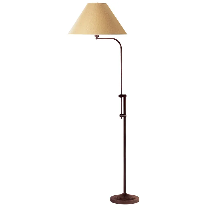 Limited Edition Rusted Adjustable Traditional Shaped Floor Lamp With Brown Empire Shad