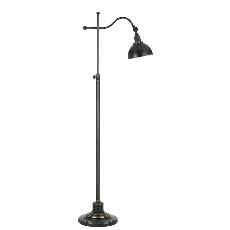 Hot Picks Bronze Adjustable Traditional Shaped Floor Lamp With Black Dome Shade