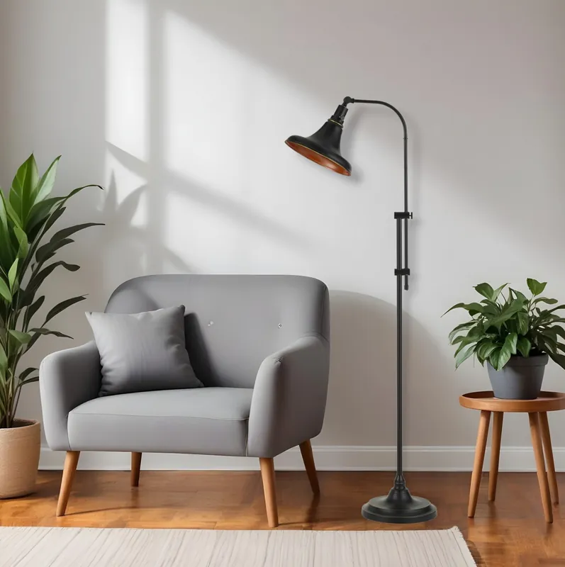Bronze Metal Adjustable Floor Lamp With Bronze Metal Dome Shade By Hom Factory Price