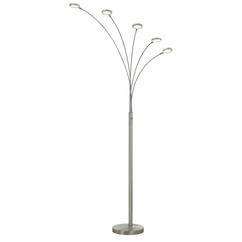 Nickel Five Light Led Arc Floor Lamp By Homeroots Limited Edition