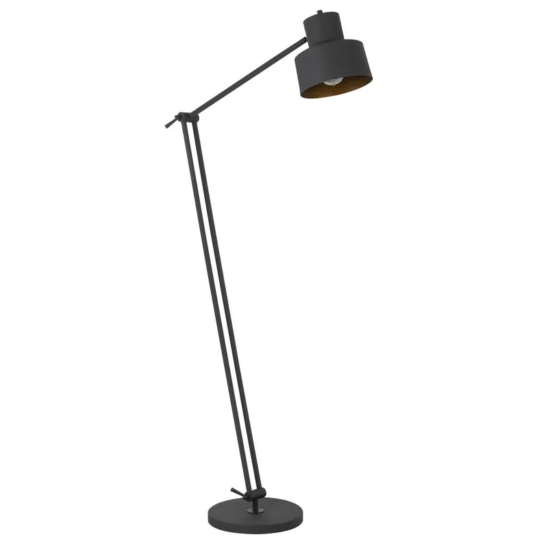 Black Adjustable Traditional Shaped Floor Lamp With Black Dome Shade B Trusted Brand