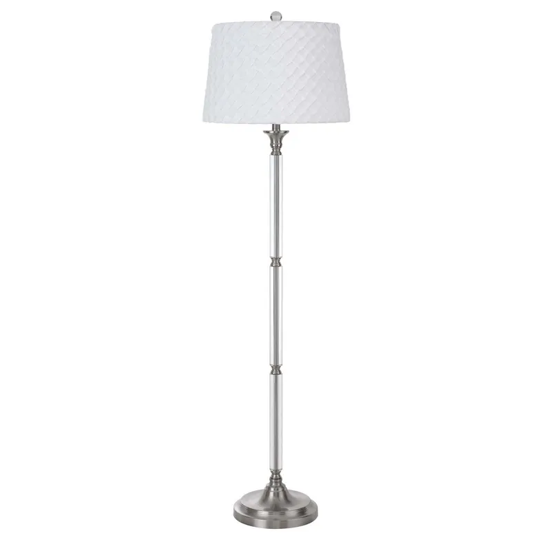 Nickel Traditional Shaped Floor Lamp With White Square Shade By Homero Buy Online