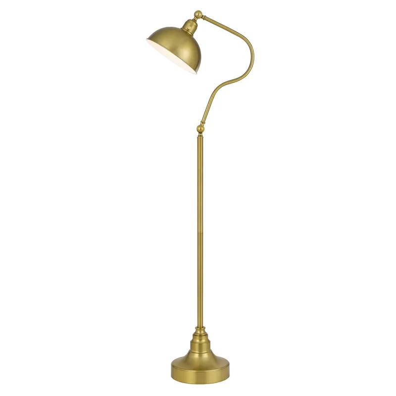 New Release Brass Traditional Shaped Floor Lamp With Antiqued Brass Dome Shade By