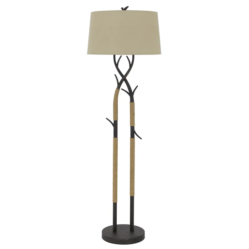 Bulk Order Black Traditional Shaped Floor Lamp With Tan Rectangular Shade By Home