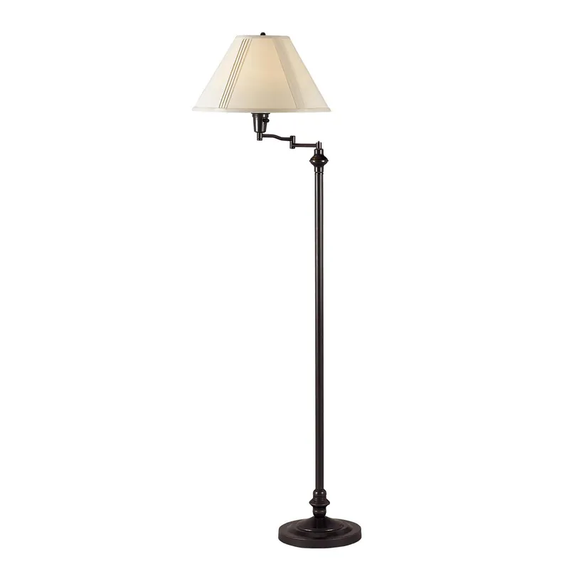 Top Pick Bronze Swing Arm Floor Lamp With Beige Empire Shade By Homeroots