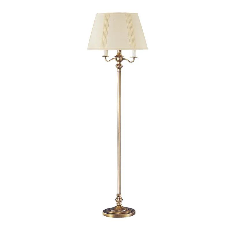 Bronze Four Light Traditional Shaped Floor Lamp With Beige Square Shad Certified