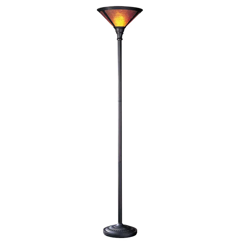 Free Shipping Rusted Torchiere Floor Lamp With Brown Dome Shade By Homeroots
