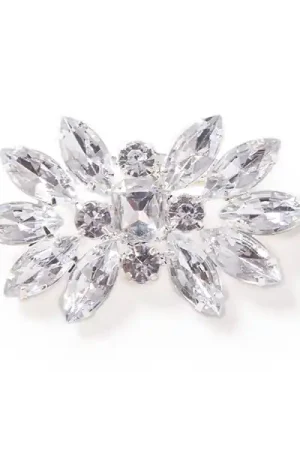 Next Day Delivery DecoStar™ Acrylic Diamond Star-Burst Brooch in Silver