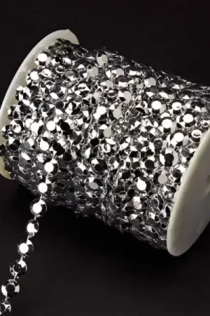 Decostar™ Silver Diamond Cut Beads - Garland Roll - 99ft Exclusive