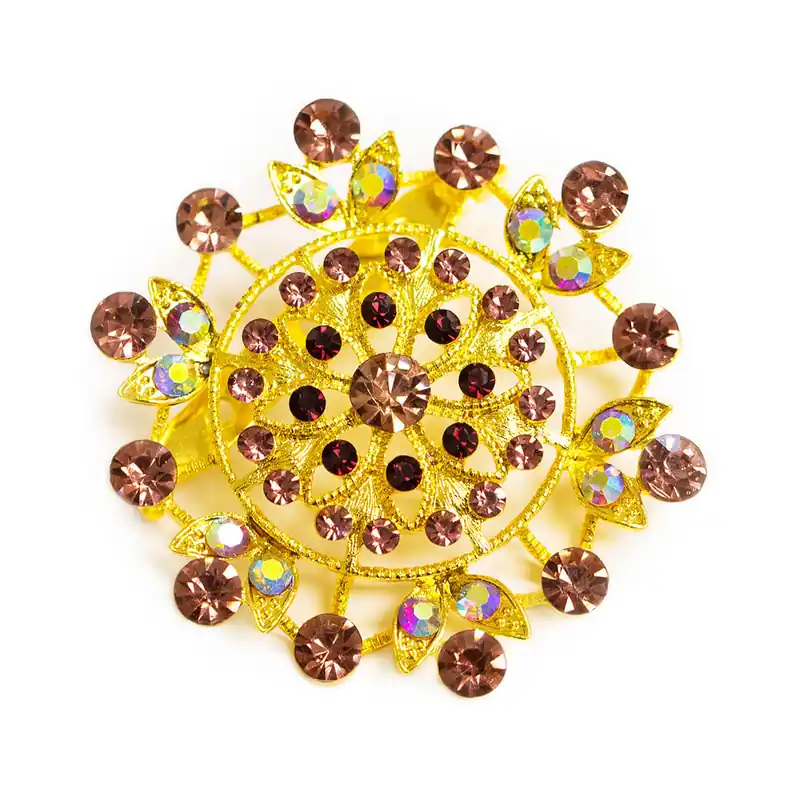 Price Cut DecoStar™ Iridescent Diamond Encrusted Firework Brooch in Gold