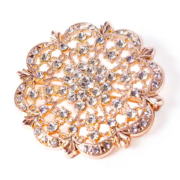 Free Delivery DecoStar™ Diamond Encrusted Antique Brooch - Rose Gold
