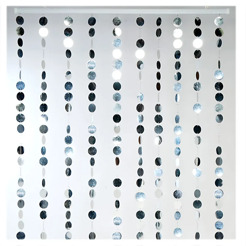 Decostar™ Spangles PVC Circles Beaded Curtain - Silver Instant Buy
