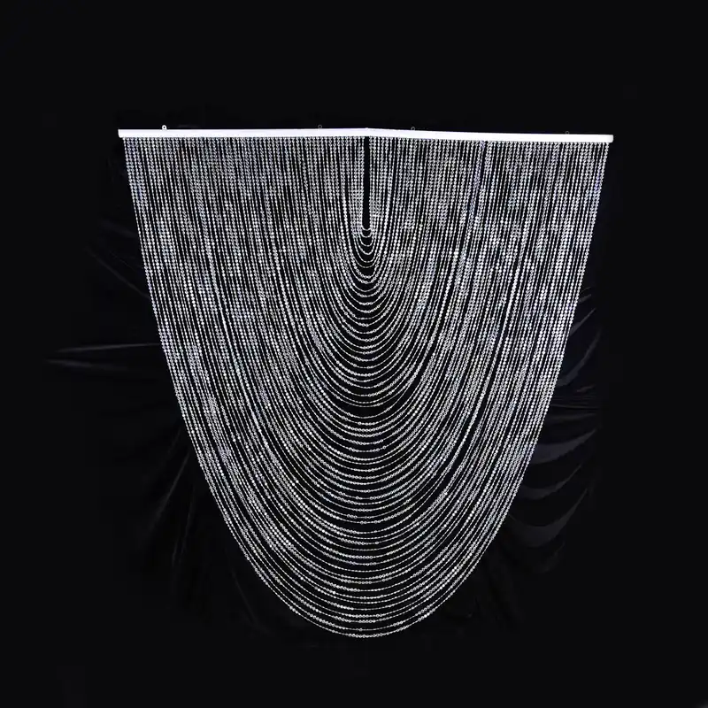 DecoStar™ Jewel Crystal Iridescent Diamond Cut Swag Curtain - 6ft Wide by 6ft Tall Don’t Miss Out