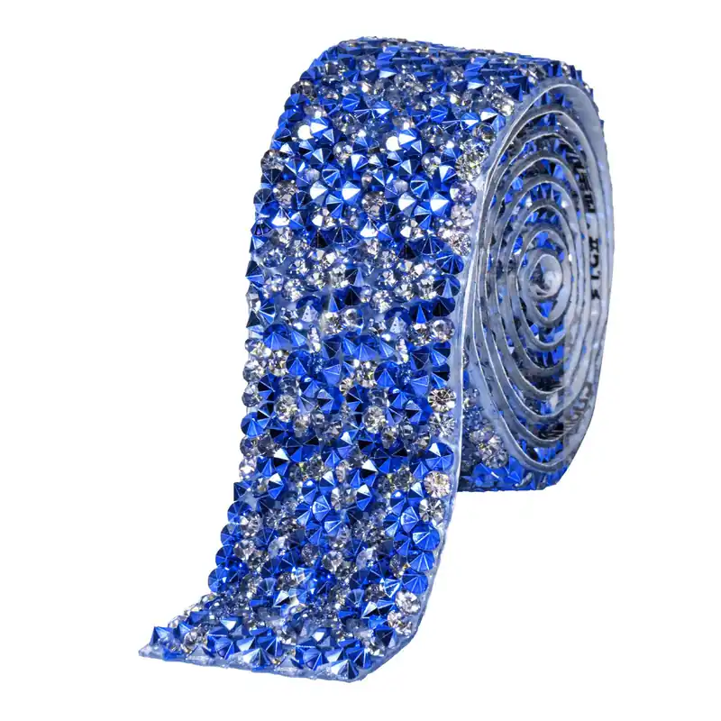 Discount Decostar™ Crystal Rhinestone Adhesive Strips 1.2" - Royal Blue