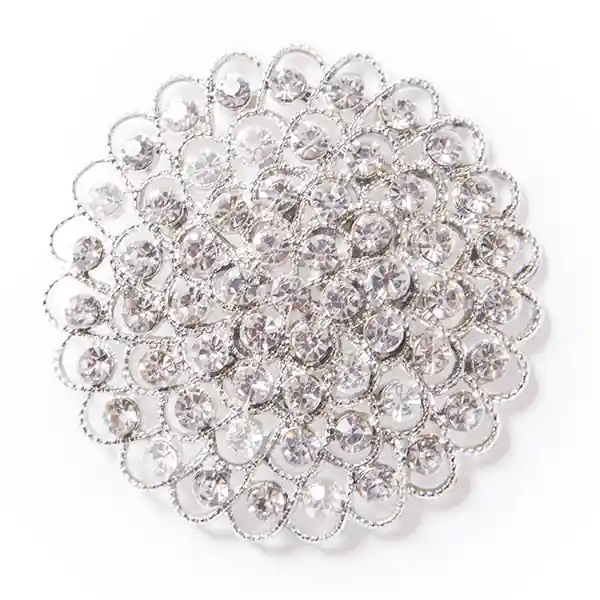 Price Drop DecoStar™ Large Concentric Non-Iridescent Gemstone Brooch in Silver