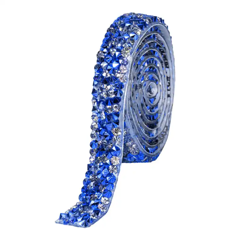 Decostar™ Crystal Rhinestone Adhesive Strips 0.4" - Royal Blue High Quality