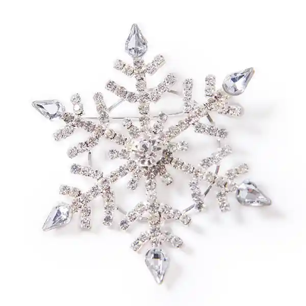 Don’t Miss Out DecoStar™ Diamond Winter Holiday Snowflake Decorative Brooch in Silver