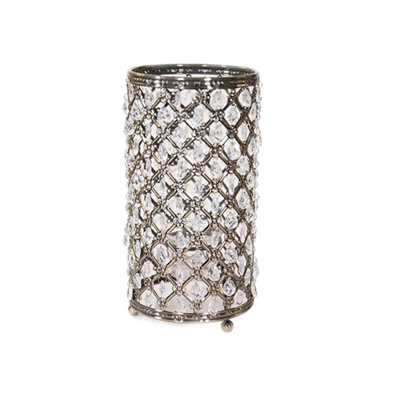 DecoStar™ Chrome & Crystal Candle Holder - Antique Finish New Release