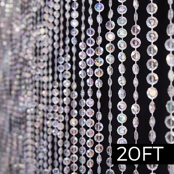 Grab Now DecoStar™ 20ft. Jewel Crystal Iridescent Diamond Cut Curtain