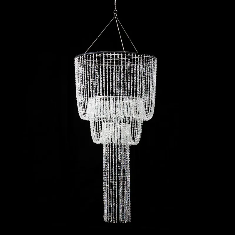 Limited Offer Decostar™ Crystal Iridescent Diamond Cut Bead, Cascade Chandelier 48"