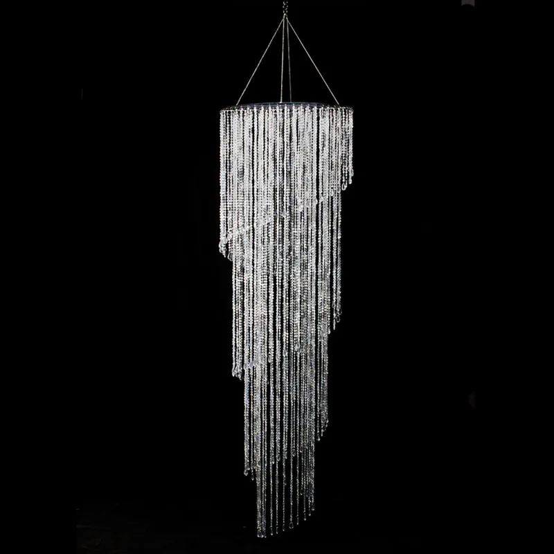 Fan Favorite Decostar™ Crystal Iridescent Diamond Cut Bead, Spiral Chandelier 68"