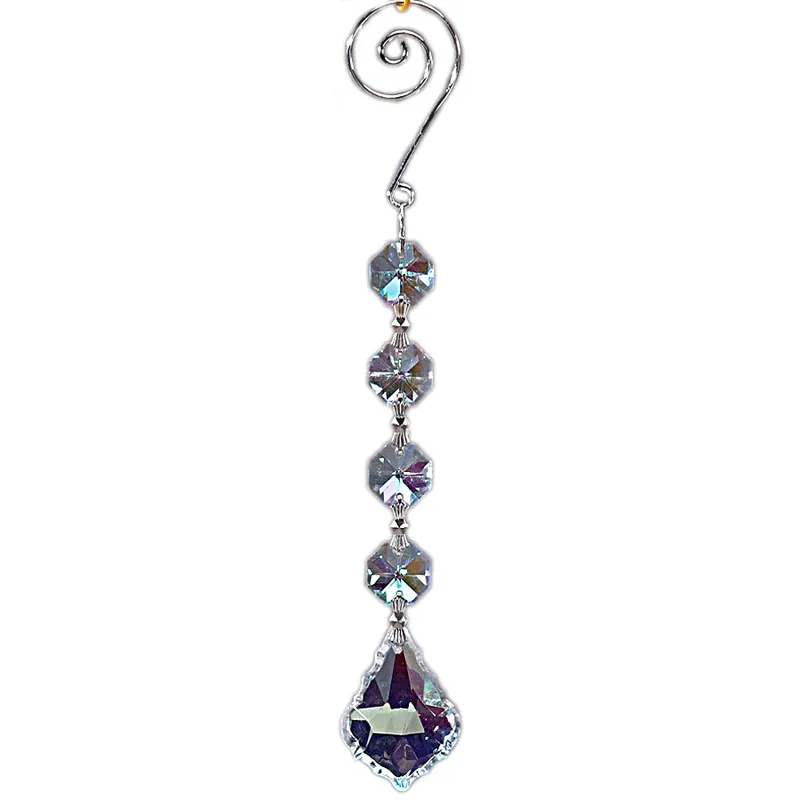 Decostar™ Real Iridscent Crystal Hanging Prisms Bell Glass Decorations (1 x Dozen) - 7" Place Order