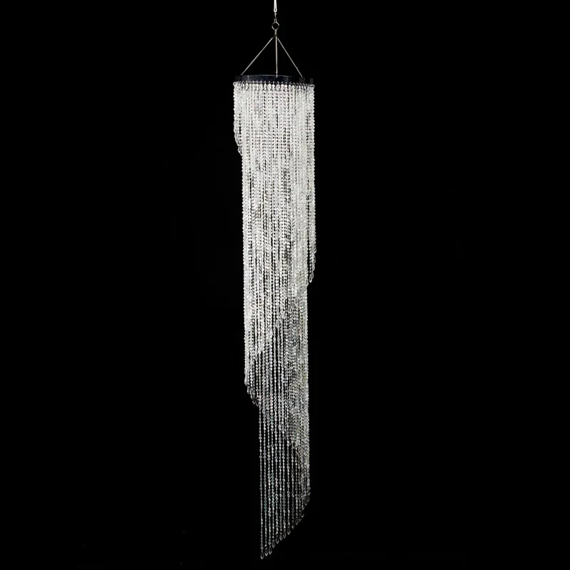 Decostar™ Crystal Iridescent Diamond Cut Bead, Spiral Chandelier 72" Next Day Delivery
