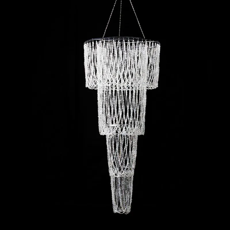 Decostar™ Crystal Iridescent Diamond Cut Bead, Swag Chandelier 54" Mega Sale