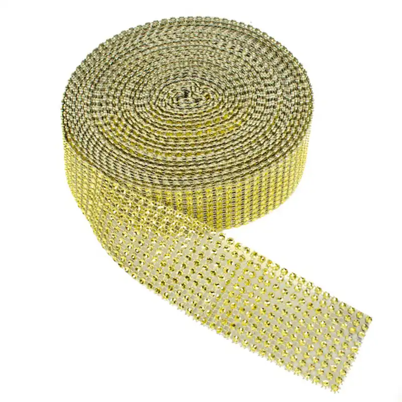 DecoStar™ Gold Rhinestone Ribbon - 2" Wide x 30ft Long Popular