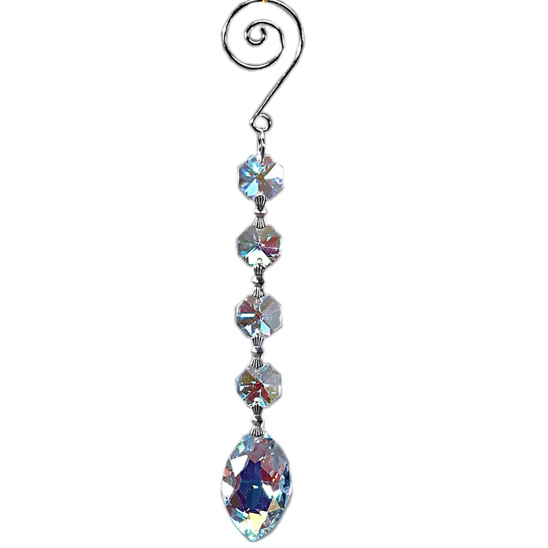 Decostar™ Real Iridescent Crystal Hanging Prisms Oval Bottom Glass Garland - 7" - 12 Pieces Buy Today