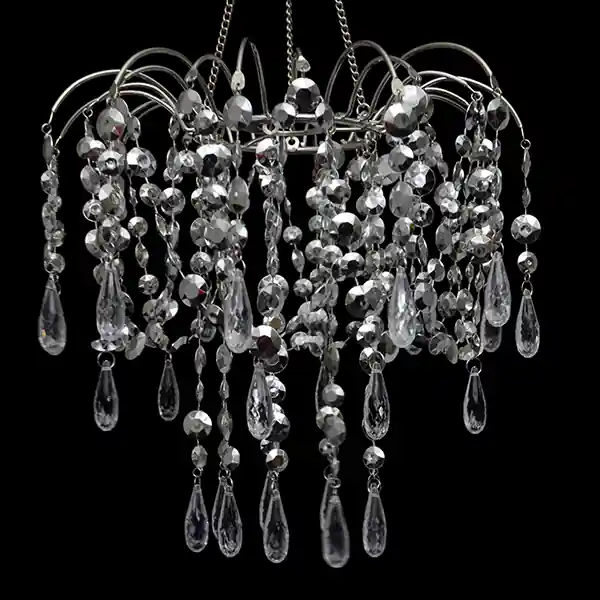 No Minimum Order DecoStar™ Small Metallic Silver Waterfall Valance Chandelier