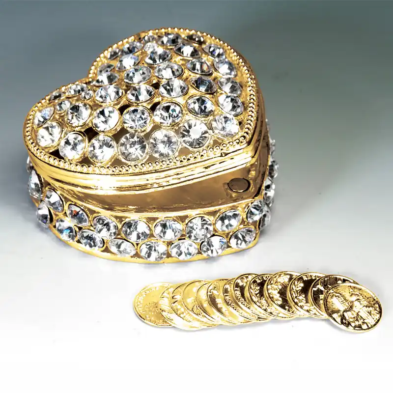 Decostar™ Arras Set For Weddings- Rhinestone Heart Box 3" While Supplies Last