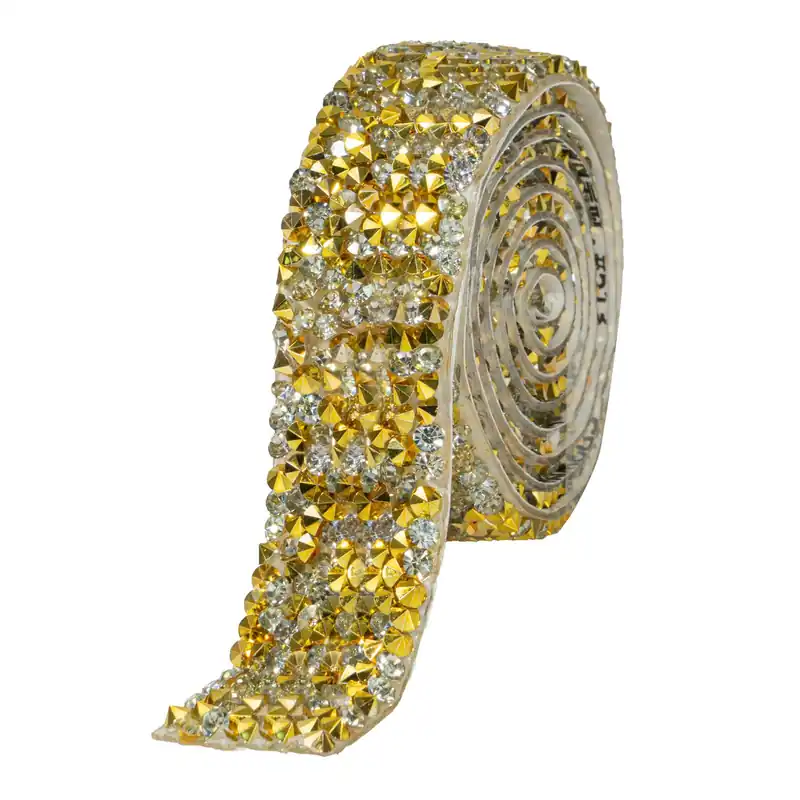 Limited Time Decostar™ Crystal Rhinestone Adhesive Strips 0.78" - Gold